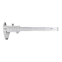 Analoger Messschieber von STIER, Präzisionsmessschieber mit Feststellschraube, 150 mm lang, aus gehärtetem Edelstahl (INOX) gefertigt, ideal für Messungen im Innen- und Außenbereich