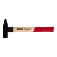 STIER Schlosserhammer Robust, 300 g, mit Stielschutz, DIN 1041, Eschenstiel, hohe Qualität, Abrisshammer, Hammer