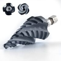 Hochwertiger HSS Stufenbohrer mit 10 Stufen Konusbohrer für Metall, Edelstahl, Kunststoff und Holz, vierfache Spiralnuten-Technologie und TiAlN-Beschichtung, ideal für Vorbohren, Aufbohren und Entgraten