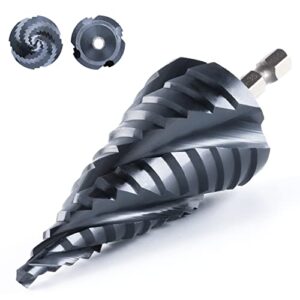 Toolant Kobalt HSS Stufenbohrer mit 4 Spiralnuten, geeignet für Metall, Edelstahl, Kunststoff und Holz, 13 Stufen Konusbohrer von 5-35mm