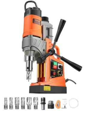 VEVOR Magnetbohrmaschine 1450 W Motor, 2 Zoll Bohrdurchmesser, tragbare elektrische Magnetbohrmaschine mit 6 Kernbohrern für Metalloberflächen und Heimwerkerarbeiten