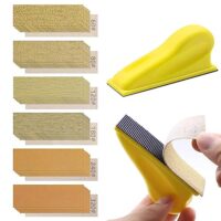 61 Stück Schleifpapier mit 90x30 mm Schleifklotz, verschiedene Körnungen, ideal für das Schleifen und Polieren von Oberflächen