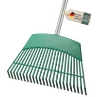 Gartenrechen mit Stiel, Rasenrechen, Laubrechen, vielseitiger Garten Rechen, Laubbesen, Laubharke für die Gartenarbeit