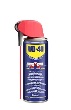 WD-40 Multifunktionsprodukt Smart Straw 200ml - Präzise Anwendung mit klappbarem Sprührohr, löst festsitzende Mechaniken & Rost, beseitigt Quietschen, verdrängt Feuchtigkeit, schützt & reinigt