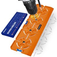 Bohrschablone mit Wasserwaage und Lineal für Elektroinstallationen, Steckdosen, Unterputzdosen, Hohlwanddosen - Präzision für DIY und Profis