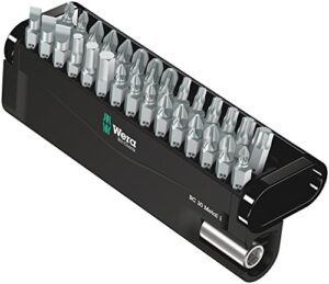 Bit-Sortiment von Wera, 30-teiliges Metallset, praktischer Koffer mit aufstellbaren Bit-Checks für Handwerker und DIY-Fan