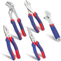 Haushalts-Zangen-Set mit Kombi-Zange, Seitenschneider, Spitzzange und Rollgabelschlüssel - Werkzeug für Handwerker und Heimwerker