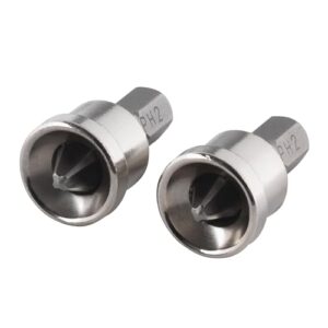 Wolfcraft Gipskartonbits, 2 Schrauberbits mit Tiefenanschlag für Gipskarton, Holz und Spanplatten, ideal im Innenausbau und Trockenbau