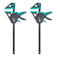 Einhandzwingen für den Allroundeinsatz, wolfcraft 2 Einhandzwingen PRO ERGO, Spannarbeiten mit nur einer Hand, ergonomisches Werkzeug, komfortable Zwinge, bis zu 150 kg Spannkraft, Made in Europe