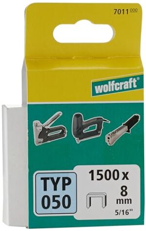 Wolfcraft Breitrückenklammern, Typ 050 I 7011000: Ideal zum Befestigen von Stoffen, Textilien und dünnen Holzleisten. Hochfestige Klammerhölzer aus Stahldraht.
