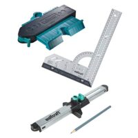 Einsetzung von Laminat- und Designböden, wolfcraft Geling Set, Universalwinkel, Konturenlehre, Laminat-Einpasser