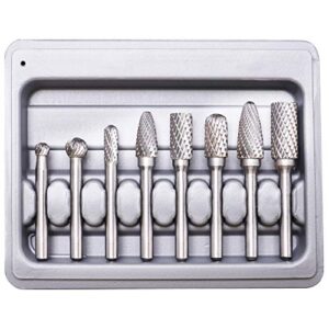 Wolframstahl Fräser SPTA 8-teilig zum Schnitzen, Schleifen und Gravieren von Holz, Metall und Marmor. Bohrmaschine und Multifunktionswerkzeug geeignet.
