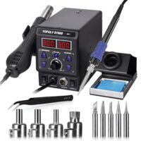 Yofuly 750W Lötstation, 2 in 1 Heißluft Lötstation mit hoher Leistung und digitaler Anzeige. Perfekt für DIY-Projekte und professionelles Arbeiten.