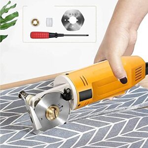 Elektrischer Stoffschneider mit drehbaren Scheren für schnelles und sauberes Schneiden von mehrschichtigen Stoffen, einschließlich Ledergewebe und Teppiche, mit einer Schnittstärke von 1 Zoll.