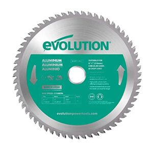 Hochwertiges TCT-Sägeblatt von Evolution Power Tools, ideal für Aluminium-Schneiden bei 210-mm-Kreissägen und Kappsägen