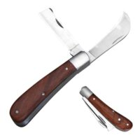 Zinueen Veredelungsmesser mit 2 Klingen, Okuliermesser für Obstbäume und Multifunktionales Gartenmesser zum Jäten und Pfropfen. Ergonomischer Griff und robuste Doppelklinge.