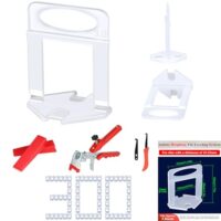 Komplettset für das Nivellieren von 20mm Fliesen, umfasst 300 Erhöhte Zuglaschen, 100 Keile und eine Zange für Fliesendicke 15-23mm, ideal für den Einsatz bei der Verlegung von Fliesen auf Wänden und Böden