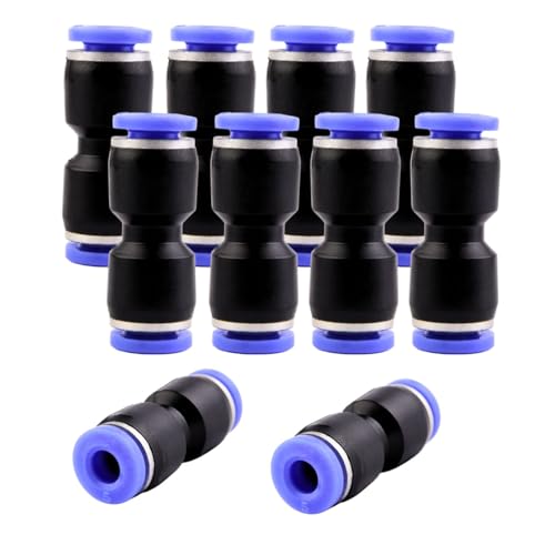 10 Stück 5mm Pneumatikverbinder mit ovalen Entriegelungsringen für Druckluftgeräte und Werkzeuge