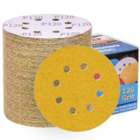 100 Stück Schleifpapier 125 mm Klett 120 Körnung für Exzenterschleifer, perfekt für Holz und Metall, Entrosten und Farbe
