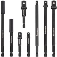 Fourrobber 8-teiliges Adapter Set mit Sechskant-Schaft und Vierkant-Bohrfutter, ideal für den schnellen Werkzeugwechsel in elektrischen Schraubern.
