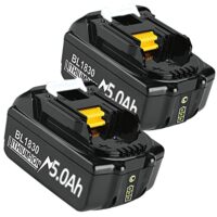 2x Ersatzakku 18V Li-ion 5000mAh für Ma-Kita Akku BL1850B, BL1830, BL1850, BL1860, BL1830B, BL1860B, BL1840, BL1820, BL1845, BL1835, BL1815 LXT-400 mit LED-Anzeige