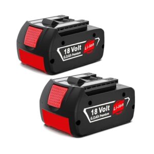 Zwei 18V Li-Ionen Akkus mit hoher Kapazität von 6000 mAh als Ersatz für Bosch Werkzeugakkus