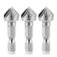 Effizientes 3-teiliges Werkzeugset für das Senken von Bohrlöchern in Holz, NE-Metall und Kunststoff mit metallischem Senker und Sechskantschaft