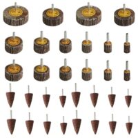 Fächerschleifer-Set für Holz, Metall und andere Materialien, 80 Körnung, kompatibel mit Elektrowerkzeugen
