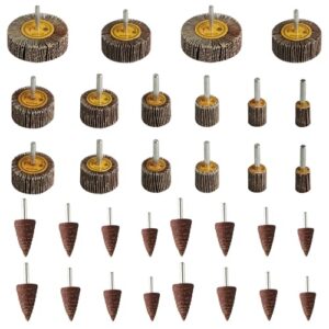 Fächerschleifer-Set für Holz, Metall und andere Materialien, 80 Körnung, kompatibel mit Elektrowerkzeugen