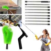 Dachrinnenreiniger mit 9Pcs Verlängerungsstange für Reinigen von Blättern Schmutz Fenstern Dachrinnen - Regenrinnen Reiniger