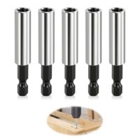 Bithalter 5 Stück Magnetisch Schnellwechsel Bit Verlängerung 1/4 Zoll Bohrerhalter für Elektrische Bohrmaschine Schlagschrauber und Schraubendreher aus Edelstahl