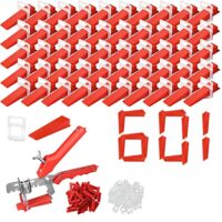 Nivellierungssystem für Fliesen mit 601 Teilen, darunter 500 Flieseneinsätze und 100 Fliesenkeile