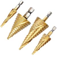Hochwertiges Metall Stufenbohr Set mit HSS Titanbeschichtung für Bohrungen in Metall, Edelstahl, Kunststoff und Holz