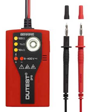 Messgerät für Durchgangs- und Leitungsprüfung, hoch- und niederohmige Widerstände, Polaritätsprüfung, Taschenlampenfunktion, 6 V - 400 V