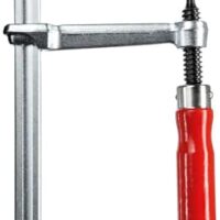 BESSEY Ganzstahl-Schraubzwinge GS16, Spannweite 160 mm, Vergüteter Gleit- und Festbügel für federndes und elastisches Spannen