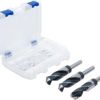 Hochwertiger HSS Bohrer Satz mit 3 Bohrern in den Größen 22, 24 und 25 mm aus hochkarätigem Stahl für Heimwerker und Fachleute.