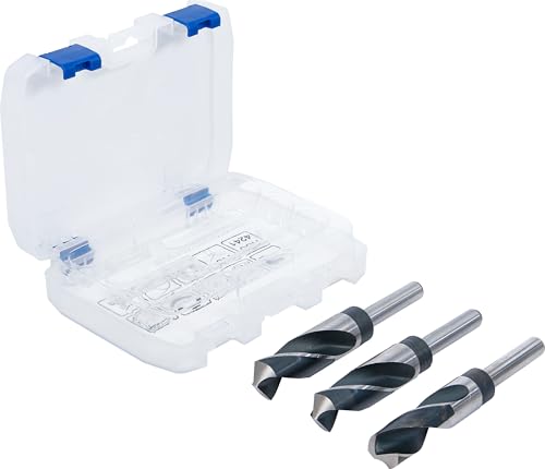 Hochwertiger HSS Bohrer Satz mit 3 Bohrern in den Größen 22, 24 und 25 mm aus hochkarätigem Stahl für Heimwerker und Fachleute.