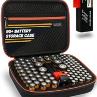 Batterie-Aufbewahrungsbox mit Universaltester - ordnungsgemäße Verwaltung von Batterien AA, AAA, C und 9V