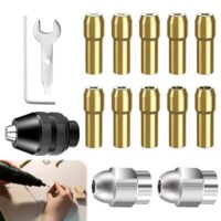 15 Stück Bohrfutter Spannzangensatz für Drehwerkzeuge, Kompatibel mit Dremel Multifunktionswerkzeugen, 1/32" bis 1/8" Ersatz, schneller Wechsel-Bohrfutter mit Ersatz-Messing-Spannzange, ideal für Heimwerker und Profis