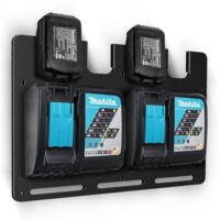 Bonna Wandhalterung für Makita Akkuhalter und Ladegeräte, stabiler 4er Akkuhalter 18V 14,4V und Ladegerätshalter, ideal für Werkstatt und Garage
