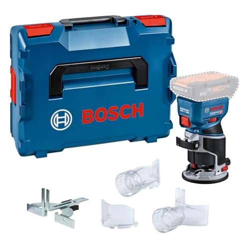 Bosch Professional 18V System Akku-Kantenfräse GKF 18V-8 mit Parallelanschlag und Zubehör für sichere und effiziente Metall- und Holzverarbeitung