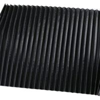 flexible schützende Abdeckung für Fräsmaschine, CNC-Maschinenschutz, Staubtuch, flach, Akkordeon-Faltenbalg, Werkzeug, Schwarz (245 mm)