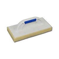 Hochwertiges Schwammbrett für präzise und effiziente Reinigungsarbeiten nach dem Verfugen von Fliesen mit robuster Hydro-Schwammauflage und ergonomischem 2-Komponenten-Handgriff.