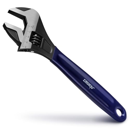 DISEN 300mm Schraubenschlüssel aus Chrom-Vanadium Stahl mit Max. 40mm Maulweite und verstellbarer Rollgabelschlüssel