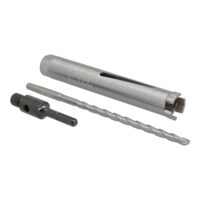 Bild einer Diamant Bohrkrone mit SDS-plus Aufnahme und Zentrierbohrer, ideal für effektive Bohrungen in verschiedenen Materialien wie Mauerwerk, Armierter Beton, Poroton, Tonrohr, Yton, Ziegel, Beton und mehr.