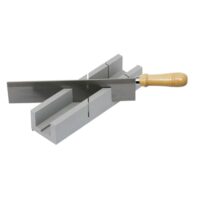 Dönges Gehrungslade mit Säge 250 mm im Set | Feinsäge mit Gehrungslade für präzises Sägen auf Gehrung für 45° & 90° Winkel | Schneidlade aus stabilen Kunststoff