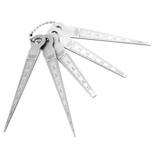 Edelstahl-Schweißkegel-Fühlerlehre-Lineale-Lochinspektion-Messwerkzeug-Dreieckiger-Keilfüller-Set-5-Stücke