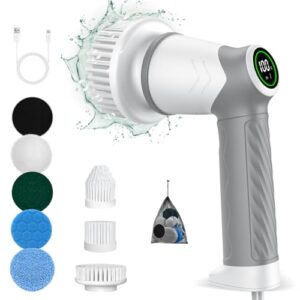 Elektrische Reinigungsbürste, kabelloses Power Spin Scrubber mit 7 Bürstenköpfen für Haushaltsreinigung, effektive und bequeme Reinigung von Oberflächen wie Fliesen, Duschen und Glas