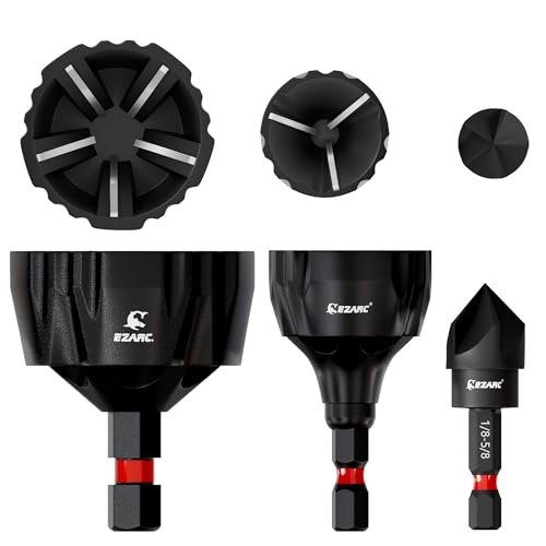 EZARC 3tlg Entgratungs-Außenfasenwerkzeug- und Senkbohrer-Set, Anfasbohrer aus Wolframkarbid, Entgratungsbohrer, Gratentfernungswerkzeuge, passend für 1/8'- 1-3/8' (3 mm-35 mm)