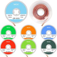 Kupfergeflecht zum Entloeten von Leiterplatten, 7 Stueck mit unterschiedlichen Breiten